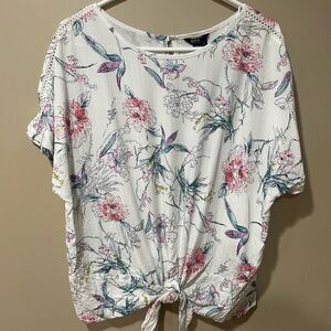 Buffalo David Bitton Floral Blouse - White and Pink
